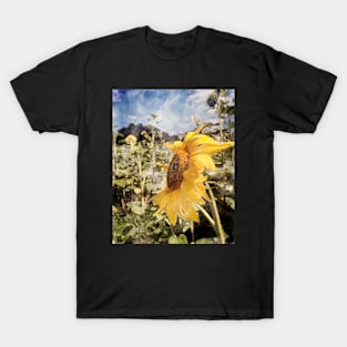 Watercolor Sunflower on a Sunny Blue Sky Day T-Shirt